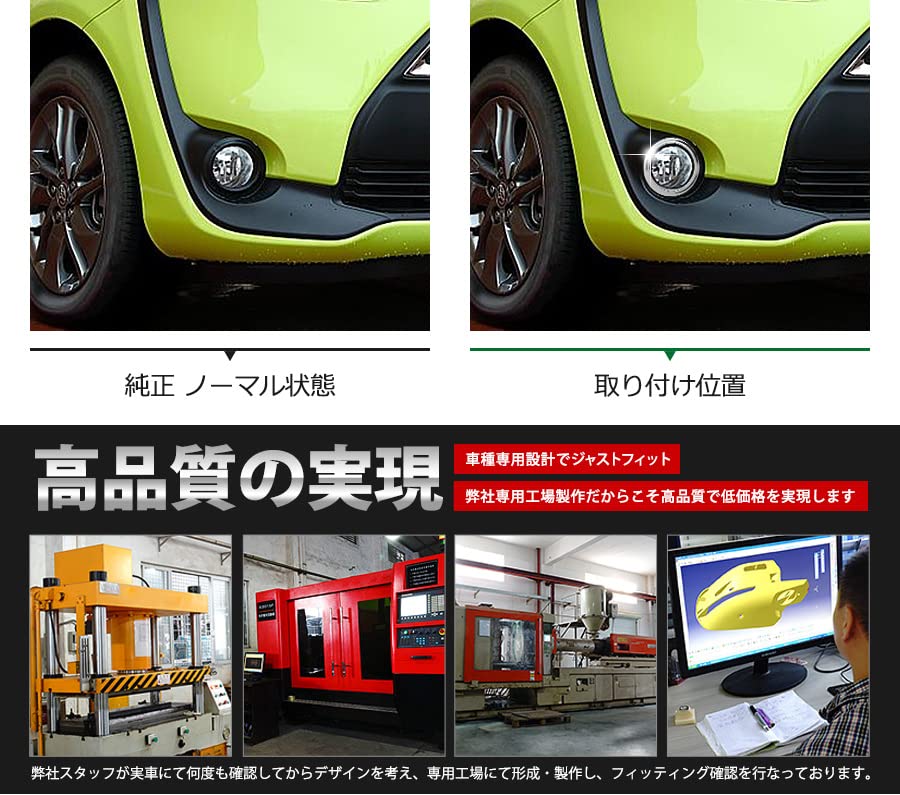 Amazon | BM トヨタ シエンタ 170系 前期 フロント フォグランプカバー 