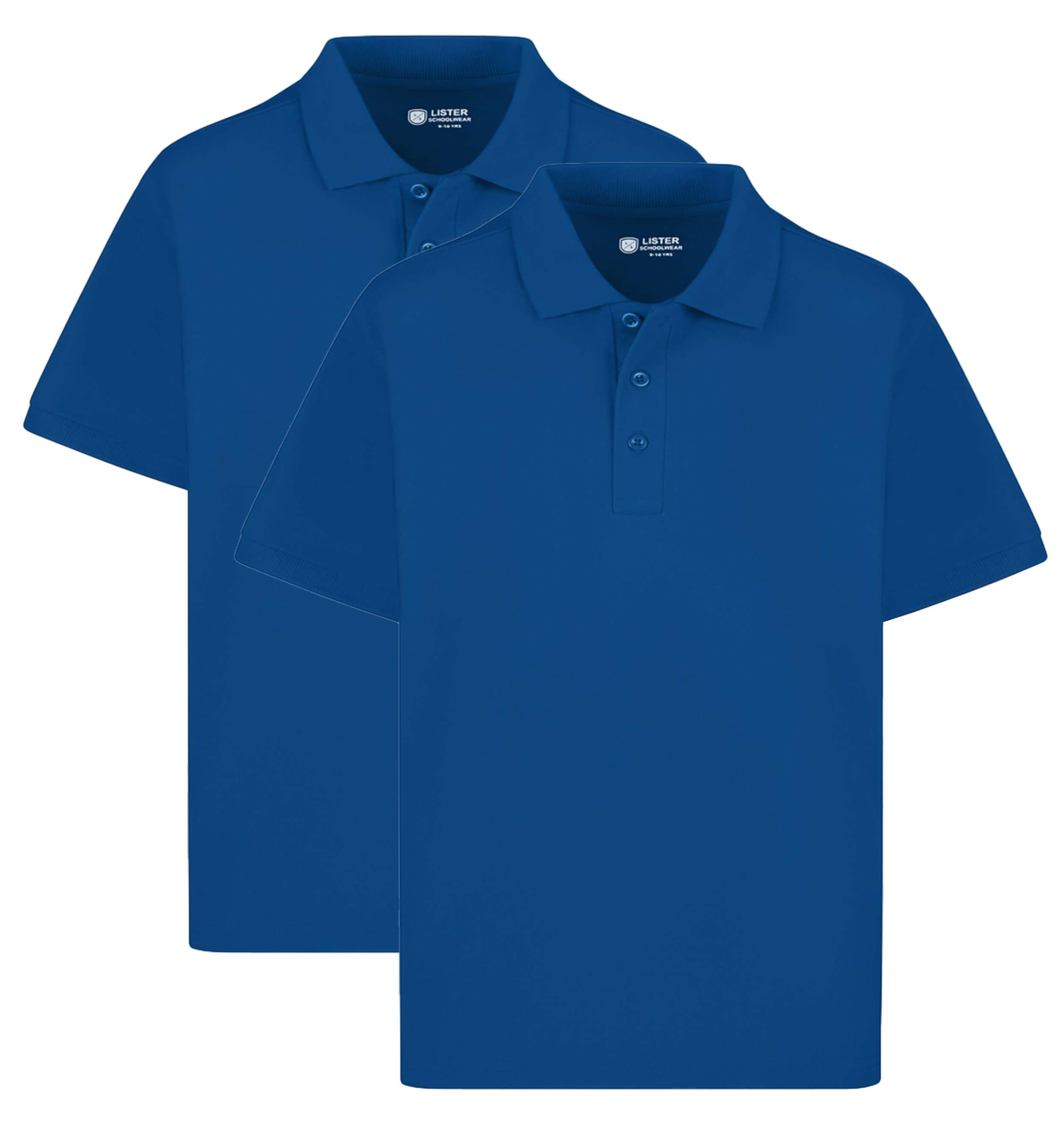 2 Pack Boys Plain 100% Cotton Ages 3-16y Polo Shirts Children School T-Shirt Uniform Summer — view 17