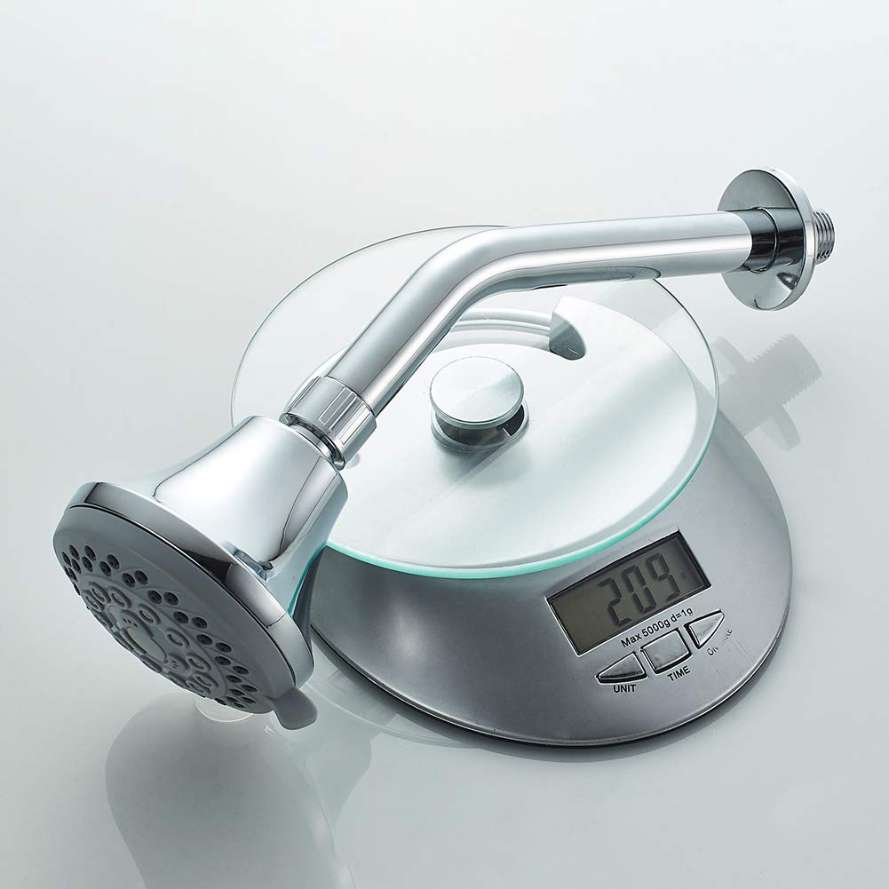 Ibergrif M20260 - Soffione Pioggia Snodo a Parete con Braccio, Diffusore Doccia Murale con 5 Getti, Cromo