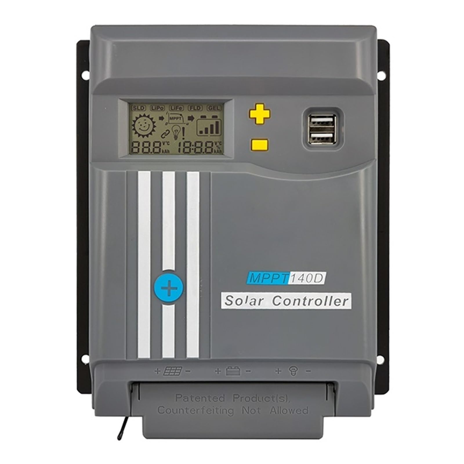 Regolatore di Carica Solare MPPT 10A 20A 30A 40A con WiFi Bluetooth 12/24V Display LCD Regolatore Batteria al Litio Dual USB Efficiente E Stabile(with WiFi,MPPT-40A)