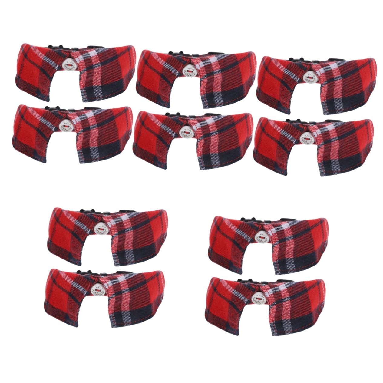 POPETPOP Lot De 5 Colliers pour Animaux De Compagnie Mignons À Carreaux avec Clochette Réglables en Matériau Respirant pour Chats Et Chiots 2 Pièces X 5
