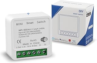 Mini Smart Light Switch DIY Breaker Module, XUELILI WiFi Smart Relay Switch Controlled by Smart Life/Tuya App, Compatible with Alexa Echo and Google Home, Support 1 Way or 2 Way