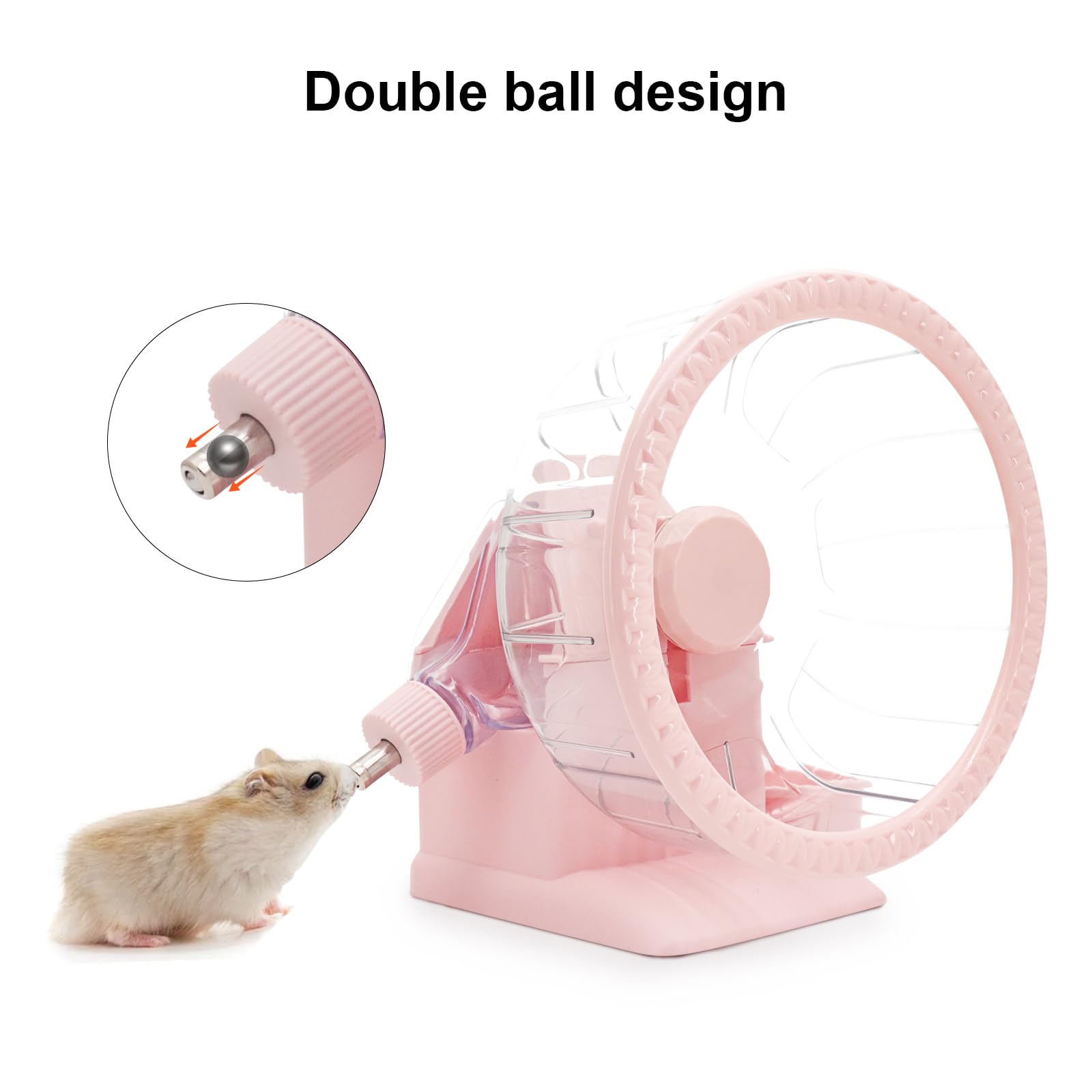Ruota per criceti, ruota silenziosa 4 in 1 per esercizi con borraccia da 170 ml per criceti, ciotole per criceti, nascondiglio per criceti, gerbilli, ratti, topi, nani