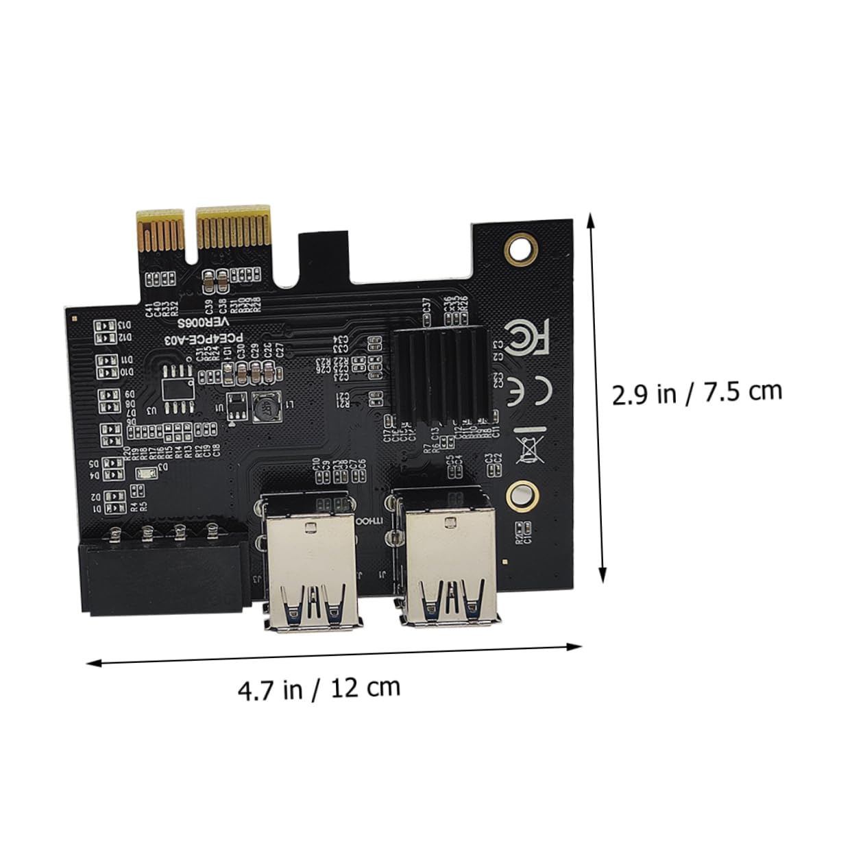 MERRYHAPY Pci Express Extension Adapter Dual Pci Riser Card USB Ports for Enhanced Connectivity for Mining and Computer Upgrades