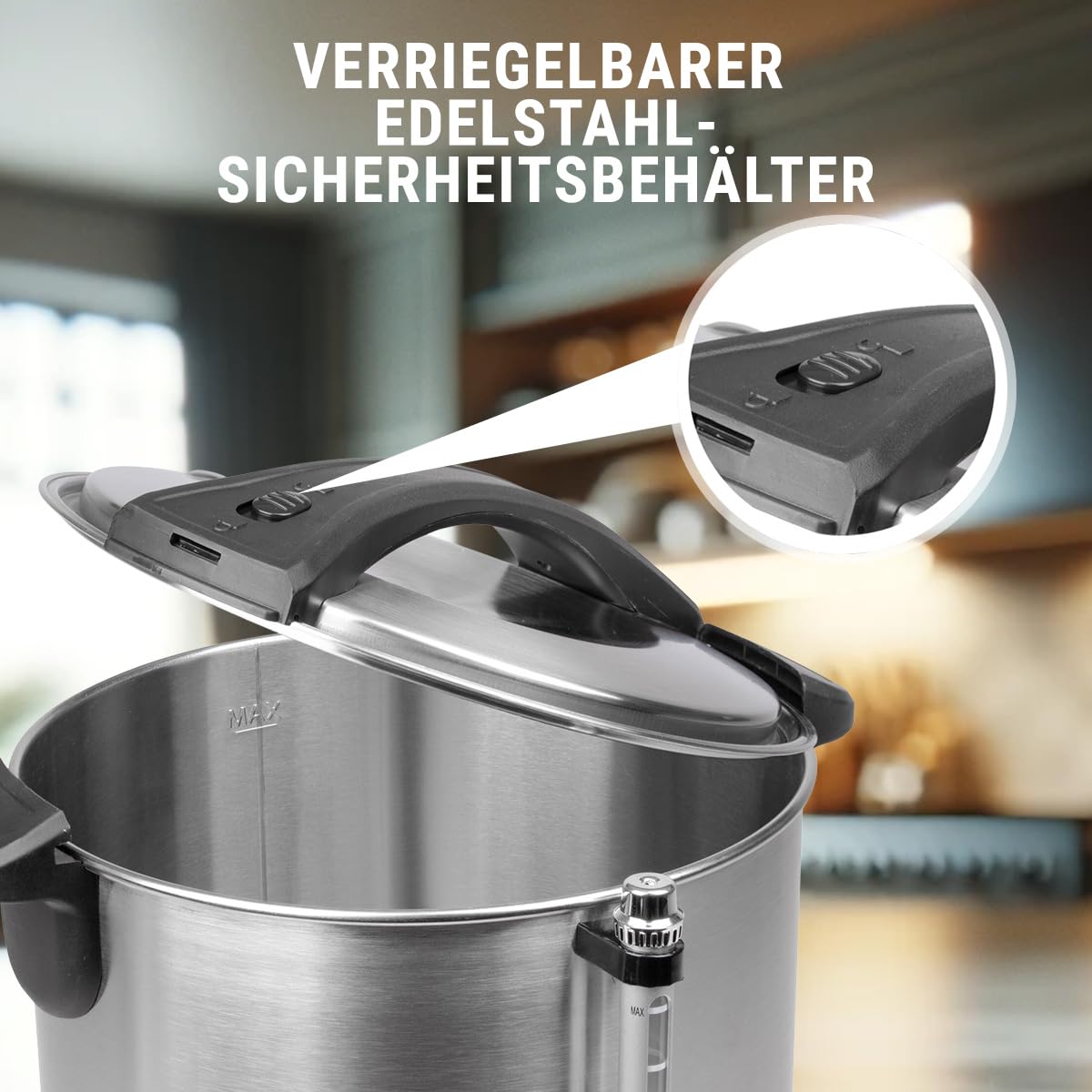 ProfiCook® warme dranken maker met tankinhoud van 7 liter |glühwein maker met hoogwaardige roestvrijstalen behuizing |voor verwarmen en warm houden |punch maker voor glühwein,thee & koffie|PC-HGA 1196