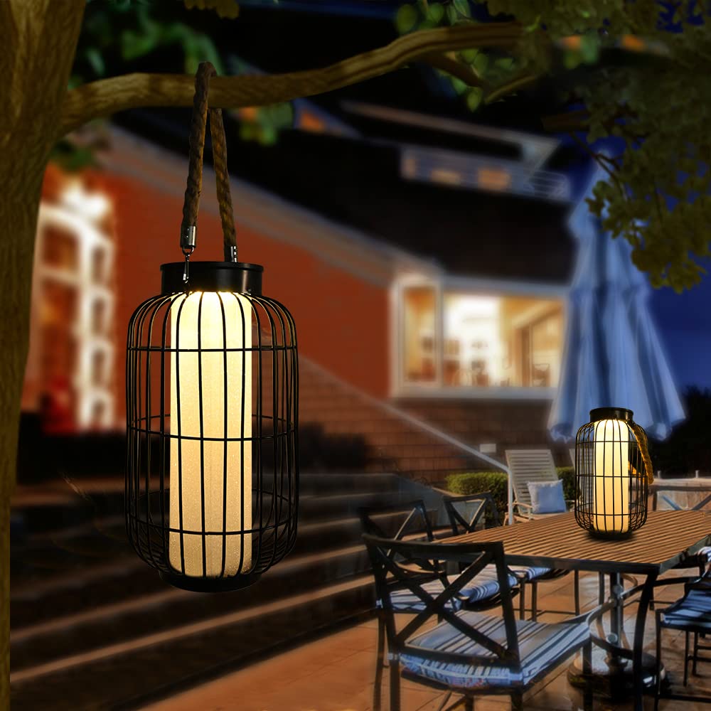 Solarlaterne für den Außenbereich, hängende Solar-Tischleuchten, LED-Gartenleuchten, Retro-Metall-Hängelampe, wasserdicht, für Weg, Garten, Terrasse, Veranda, Rasen, Weg, Gehweg, dekorativ (Style1)