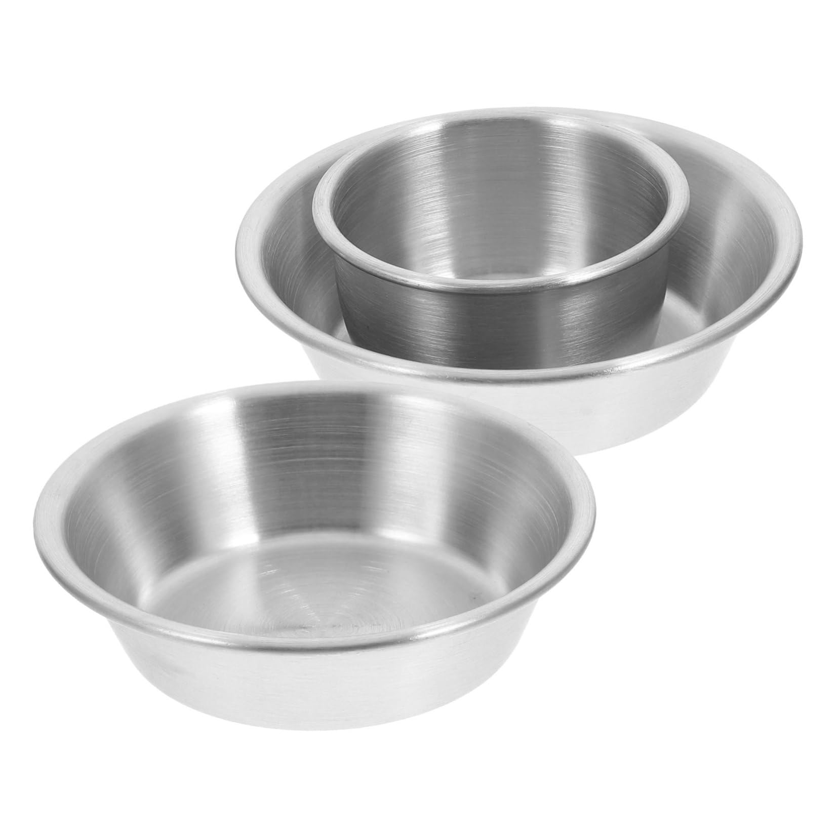 BRIGHTFUFU Set 3 Stainless Steel Dishes and Bowls Dipping Sauce Cups Round Seasoning Dishes Sauce Dish Jewelry Weigh Dish Sauce Dipping Cups Mini Appetizer Plates Small Metal Bowls Silver
