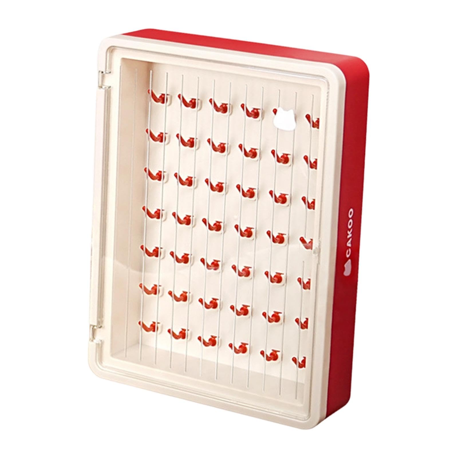 Boîte pour douilles à pâtisserie murale rouge en PP avec porte transparente pour 42 pièces