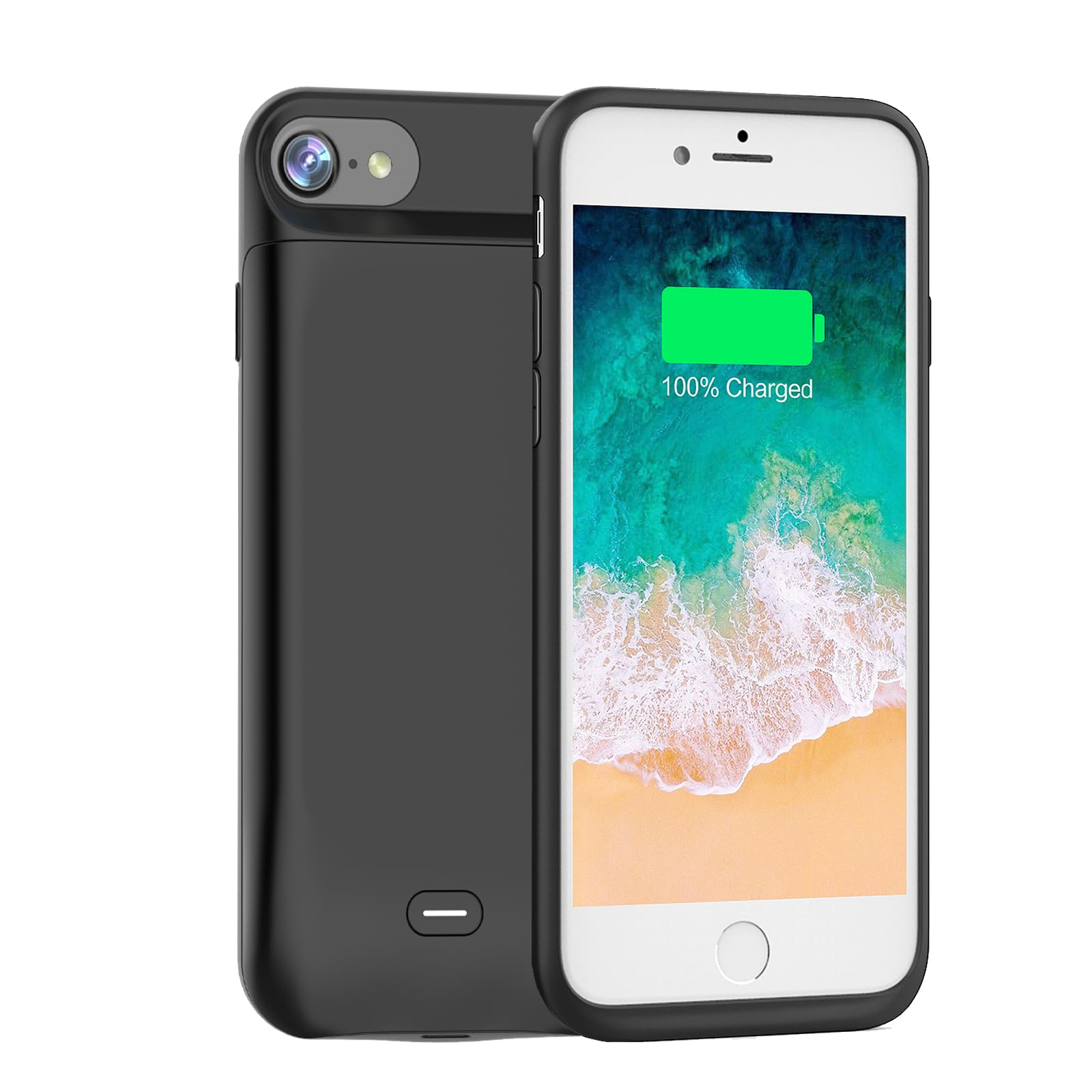 JCK Funda de batería iPhone 6 / 6s / 7/8 / SE 2020/ SE 2022, 4.7 Pulgadas, Estuche de Carga portátil Delgado Mejorado de 6600 mAh Estuche de batería extendido para Banco de energía Recargable