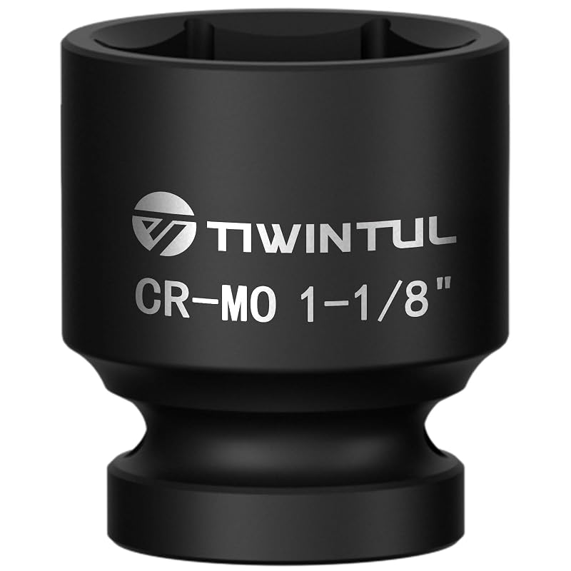 Soquete de Impacto 1-1/8 pol. com Encaixe de 12,7 mm (1/2 pol.) para Porca de Eixo TIWINTUL T12-S118