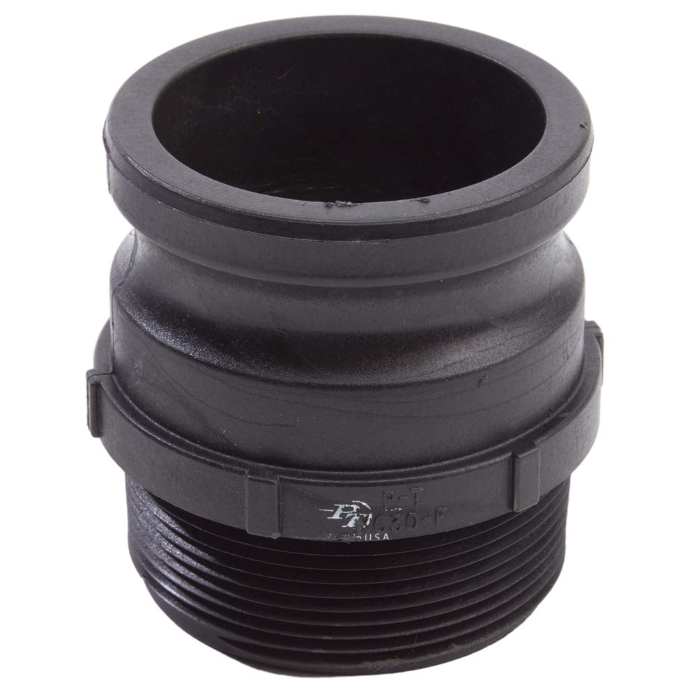 Made in the USA 3 x 3 PVC Camlock Fittings - Plastic Hose Coupler - Poly Type F Male Cam Lock Hose Adapter - Male Threaded NPT Cam & Groove