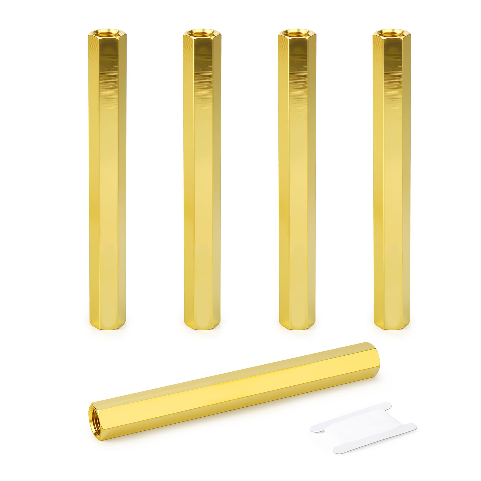 GASHER 5PCS 1/8" FNPT Brass Long Nipple 6" Length Pipe Fitting