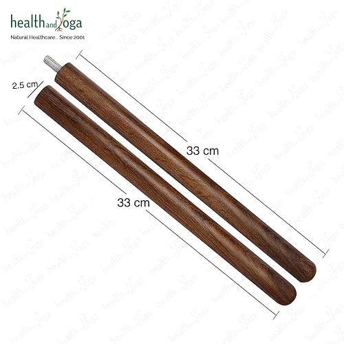 Miniatura 8 de HealthAndYoga StretchNHeal - Palo de yoga de madera plegable multiusos - Regular y XL - Postura corrector de postura portátil, barra de movilidad