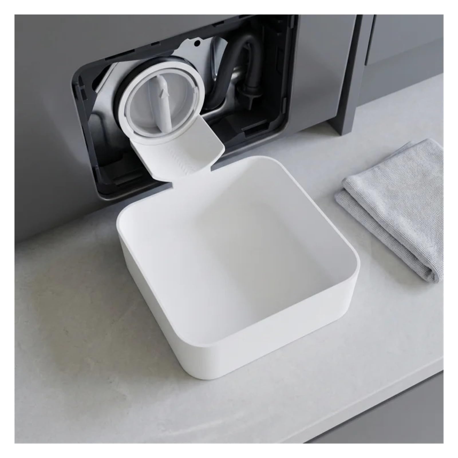Vassoio di raccolta dell'acqua for lavatrice, imbuto scarico, filtro lanugine, vassoio antigoccia | Raccogliere l'acqua durante la pulizia dei filtri anti-pelucchi, evitare fuoriuscite e proteggere il pavimento dall'umidità