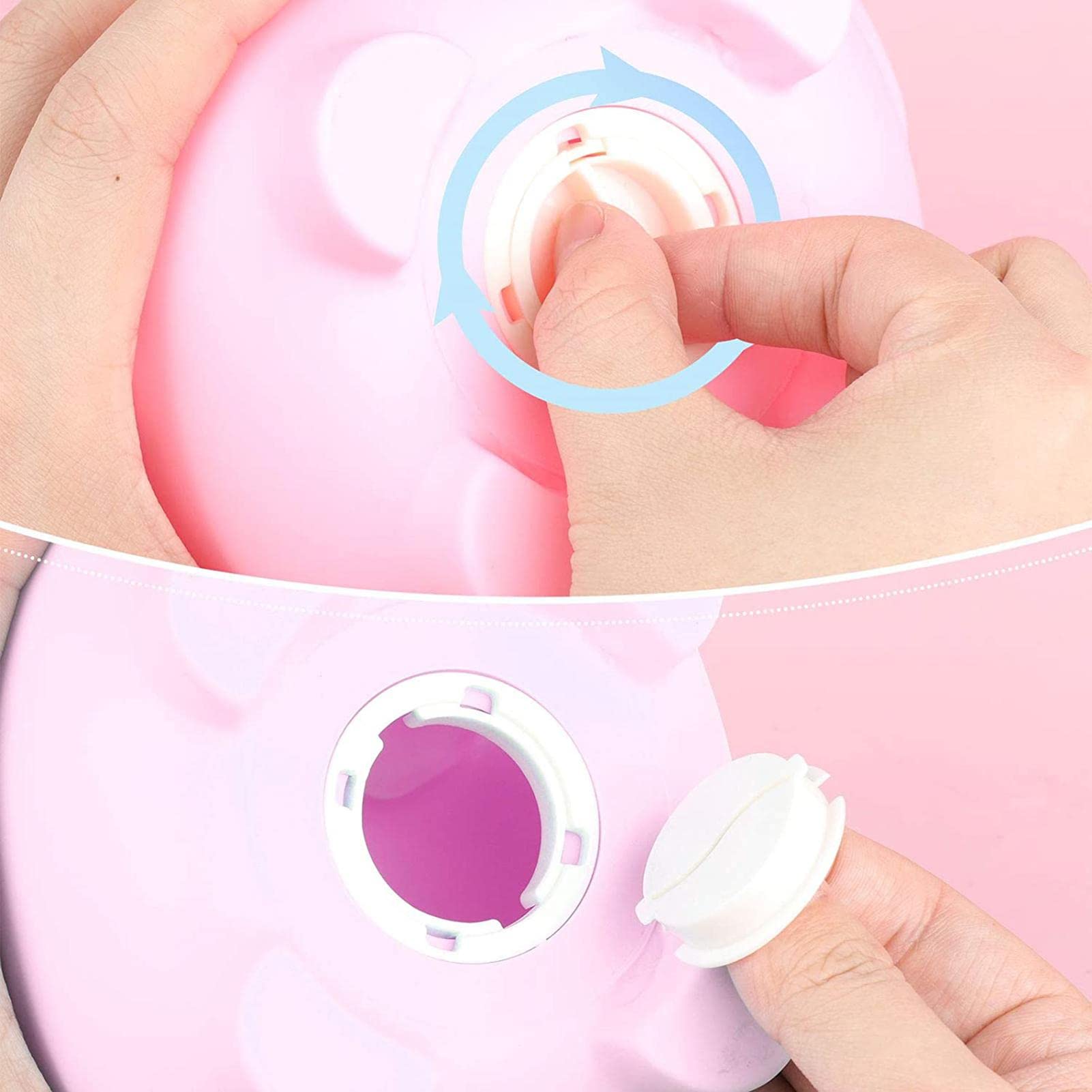 Salvadanaio Maiale In Plastica Rosa - Per Bambini, Capacità 300 Monete, Infrangibile, Decorazione Cameretta - Foto 10