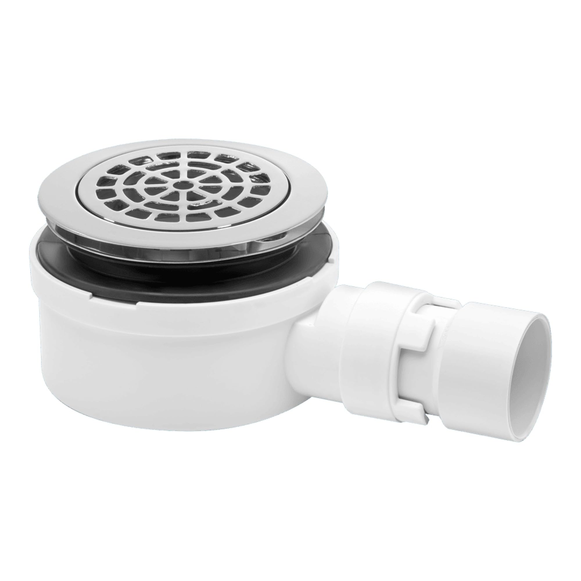 McAlpine 90mm Shallow Shower Trap - 53mm Height, Efficient Wastewater Removal - ST90CPB-P-53