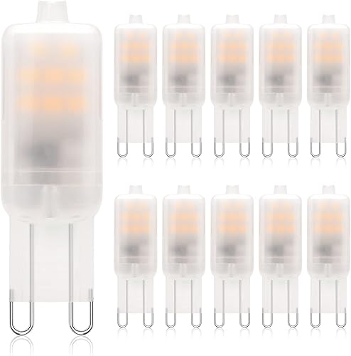 RuLEDne Bombilla LED G9 regulable T4 G9 luz blanca cálida suave de 3000 K equivalente a bombillas halógenas de 40 W 500 lúmenes CA 120 V ángulo de