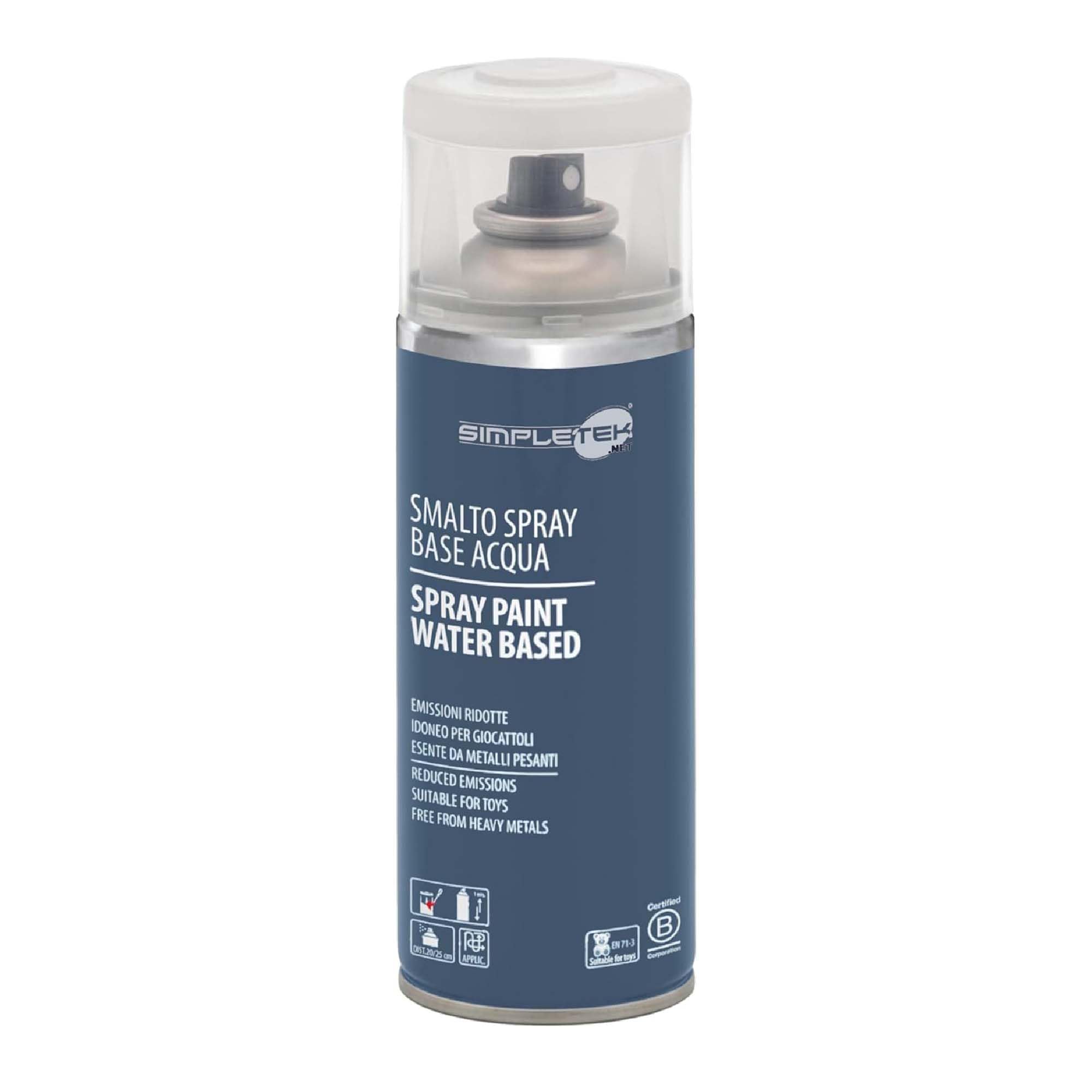 SIMPLETEK - 6x Vernice a Base Acqua Spray Bianco Opaco Universale 400ml | Vernice Spray Base Acqua