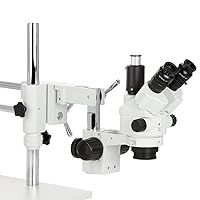 Vista 4 de AmScope - Microscopio de zoom bloqueable estéreo simul-Focal 3.5X-45X en soporte de brazo dual - SM-4NTPX