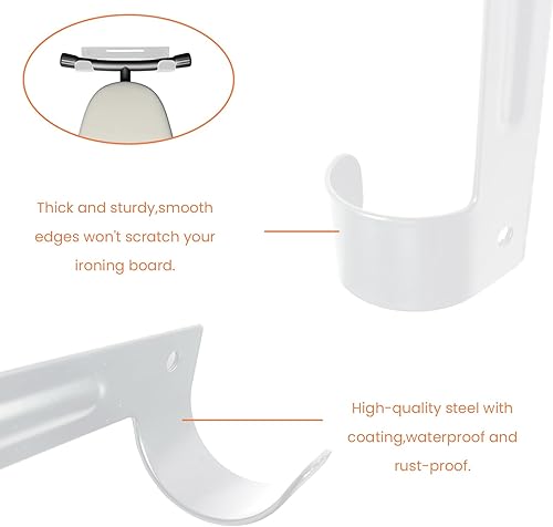 Miniatura 2 de Soporte para tabla de planchar, soporte para tabla de planchar, organizador de pared para cuartos de lavado, estante de almacenamiento que ahorra