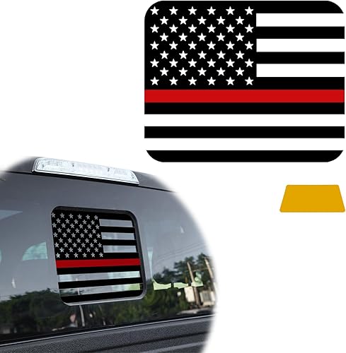 Miniatura 8 de Calcomanía de vinilo con la bandera estadounidense para ventana corredera trasera, estilo automático compatible con Ford F150 F250 F350 2015 2022