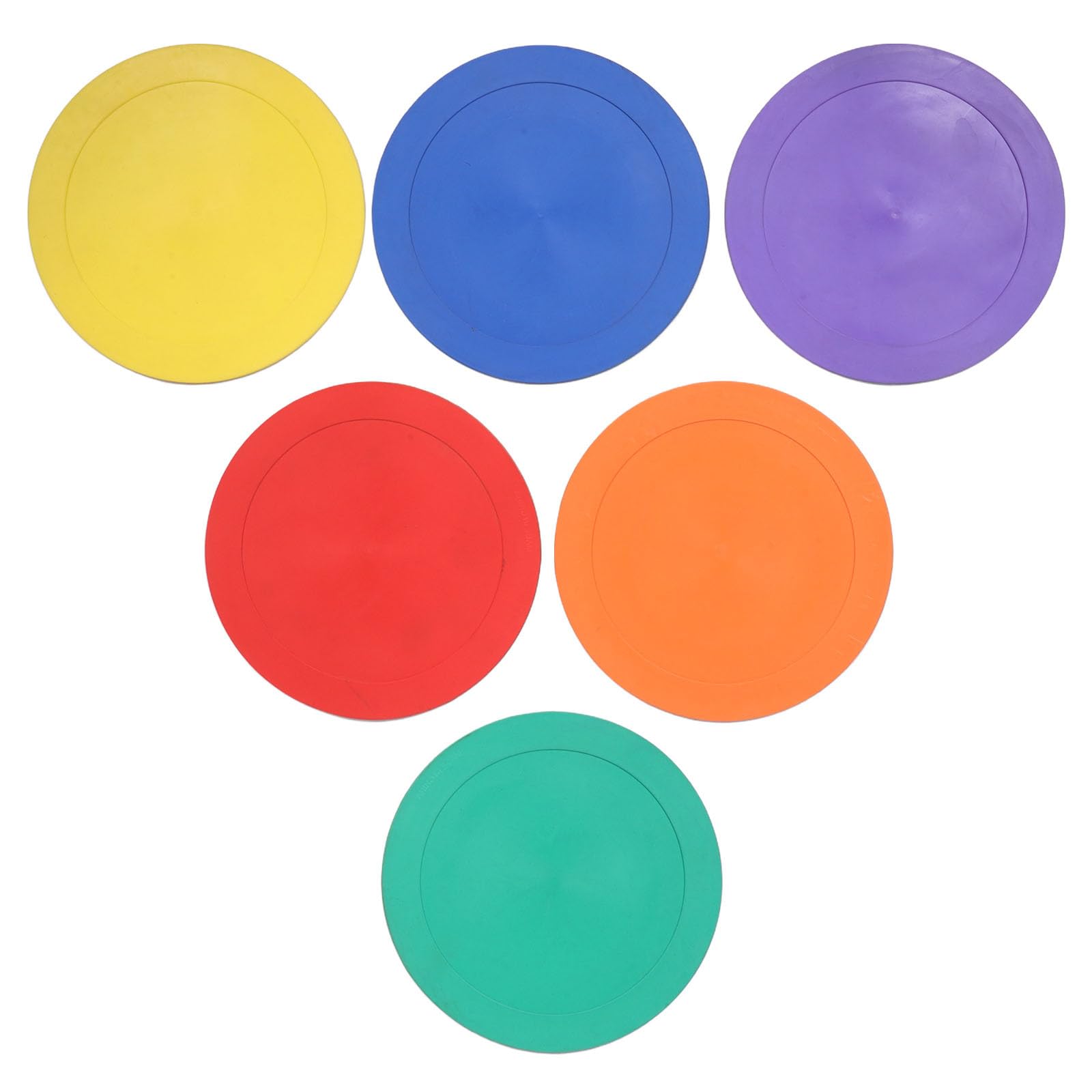 6 Piezas Discos de Entrenamiento de Fútbol de TPE Ligeros y Planos para Práctica Deportiva Alta Visibilidad, Ideales para Equipos y Entrenadores