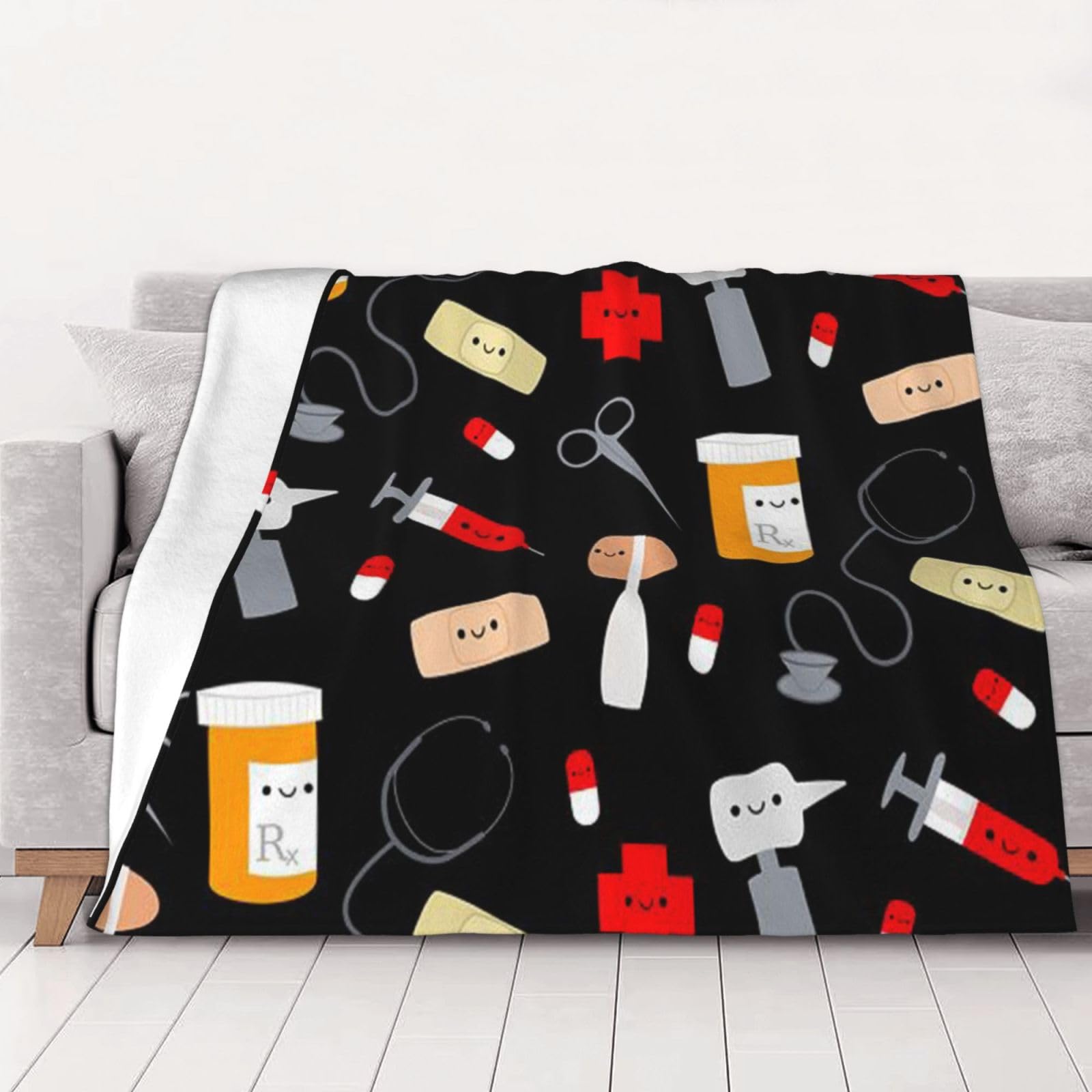 Couverture flanelle médecine 200x150cm douce pour canapé et lit