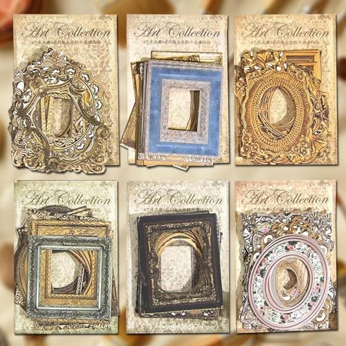 MaehSab - 180 piezas de papel vintage para marco de ventana para manualidades de álbumes de recortes, suministros de diario de fotos vintage, papel decorativo para manualidades, papelería estética,