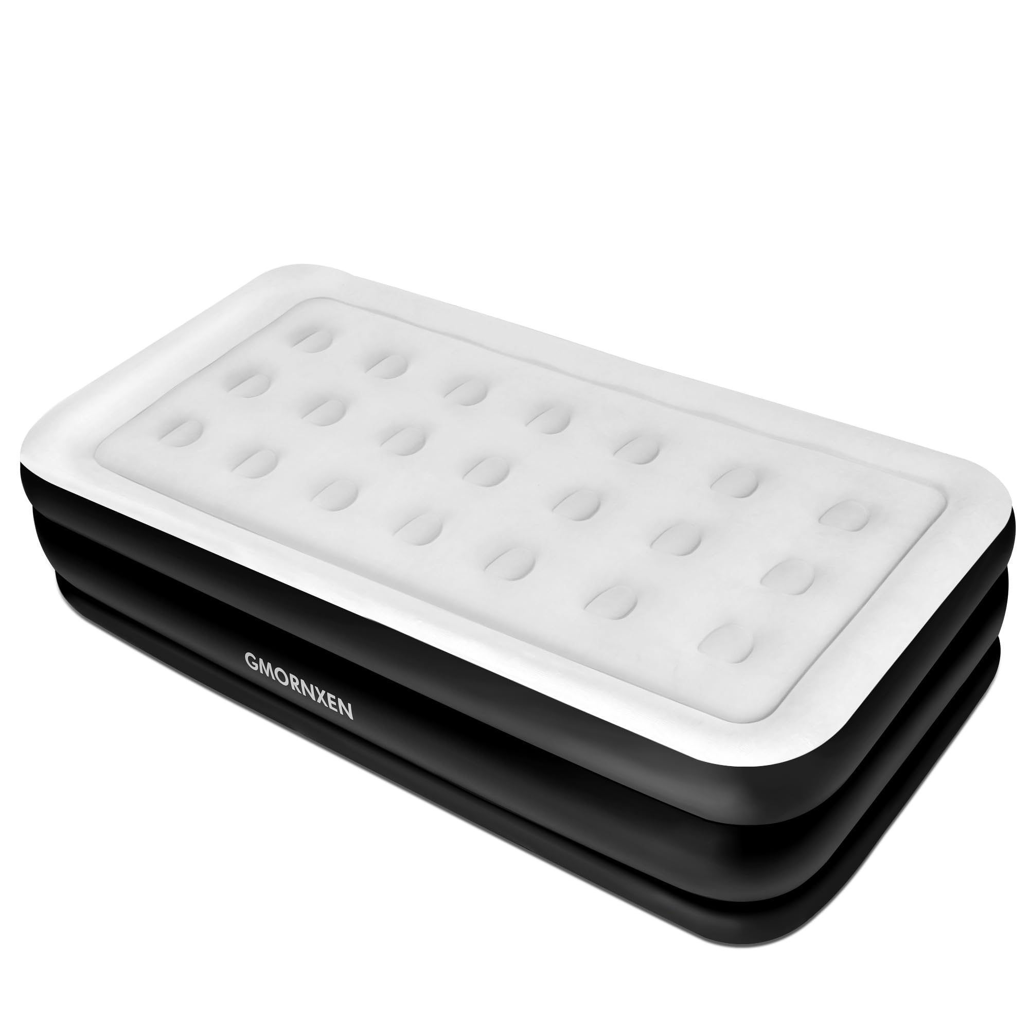 Gmornxen Colchón Hinchable para 1 Persona, Cama de Aire Cama Individual, Colchón de Aire con Bomba Eléctrica Incorporada y Almohada Construida, 196 x 97 x 47 cm