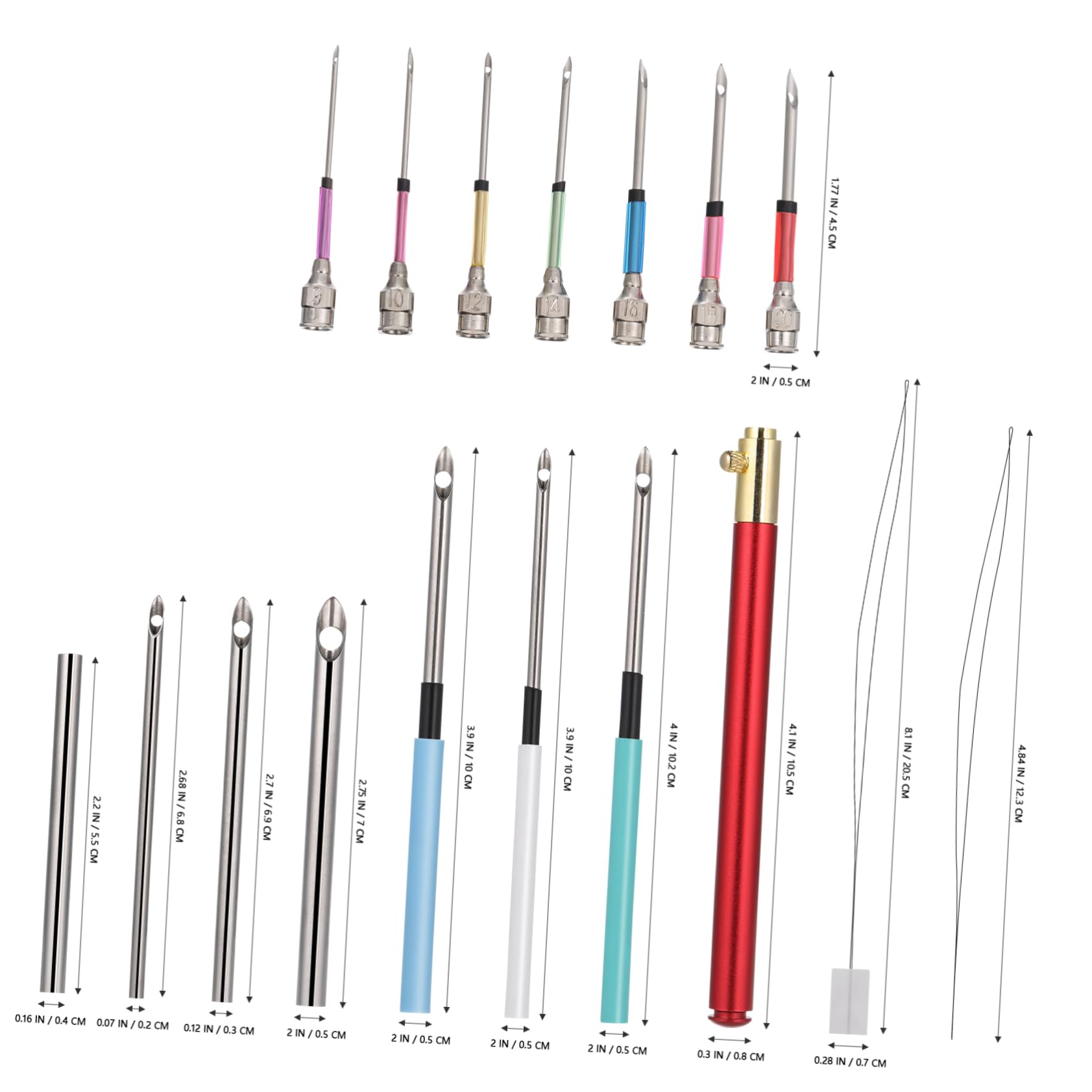 NUOBESTY 3juegos Agujas De Bordado Mango De Kit De Agujas Perforadoras Para Manualidades De Bordado Herramienta De Portátil Para Principiantes y Profesionales