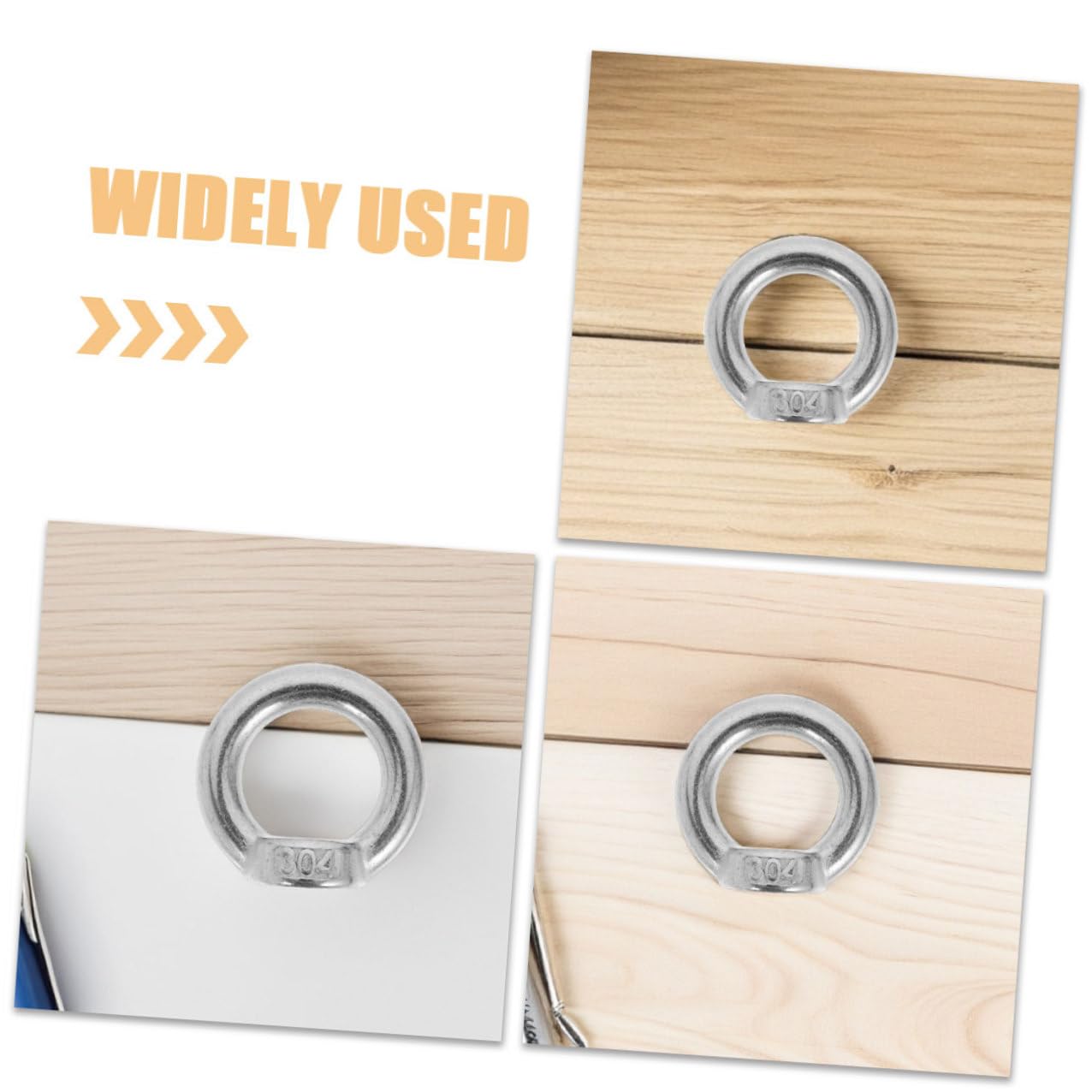 8pcs M8 304 Stainless Steel Marine Eye Nuts Ring Shaped Threaded Fasteners Heavy Duty Lifting Hardware for Hoisting and Rigging Applications