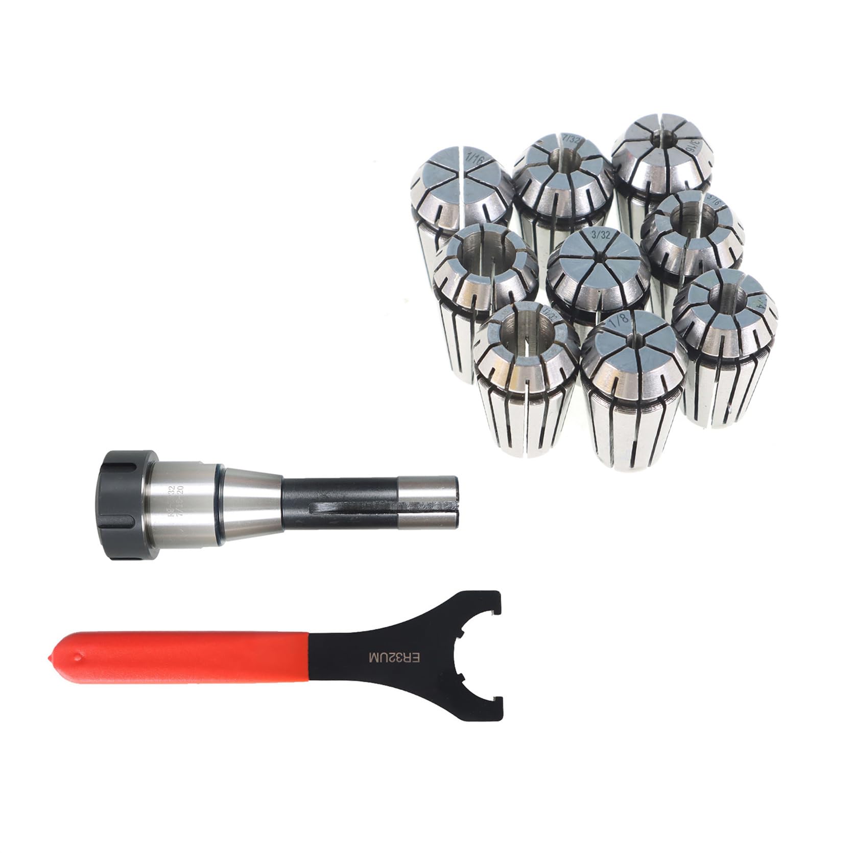 TINVHY Knife Handle ER-32 R8 7/16in + 25-45 Wrench Thread Collet Chuck Holder CNC Milling Shank