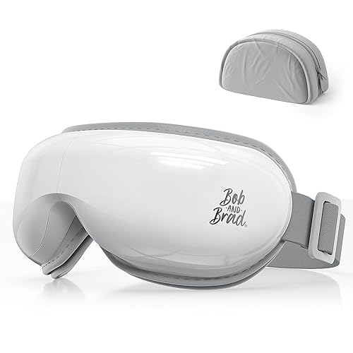 Bob and Brad EyeOasis 3 - Eye Massager with Heat Compression and Music, Rechargeable Heated Eye Mask for Relieve Puffy & Dry Eyes, Electric Sleep Mask Improve Sleeping, Christmas Gifts for Women Men - White