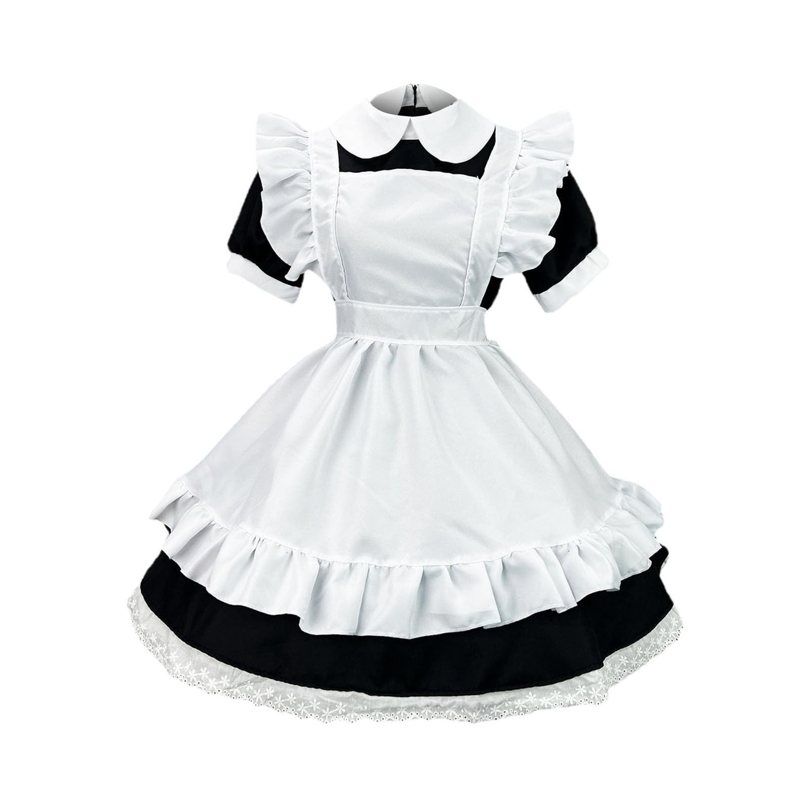 Maid Dress Niedliche Dienstmädchen Sexy Y2k Clothes Karneval Crossdresser Kleid Cosplay Anime Kostüm Rollenspiel Sissy Cheerleader Zimmermädchen Schuluniform Damen Hausmädchen Outfit Set Femboy