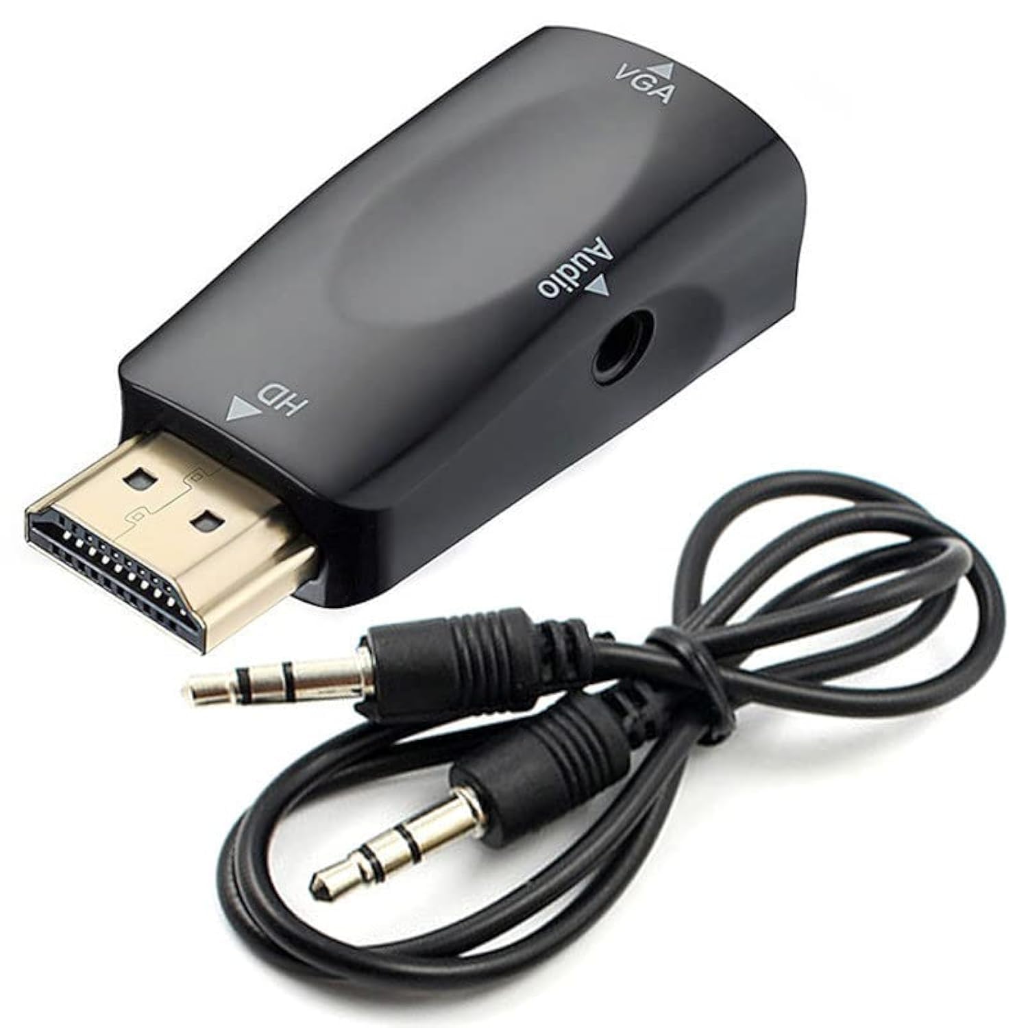 HDMI to VGA Converter, Audio Cable 1080P 60Hz HDMI Male VGA Female Adapter with Audio Transmission 3.5mm Jack Audio Socket Gold Plated Connector-image-16