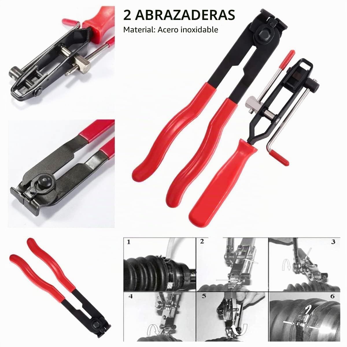 Conjunto de 22 piezas de Abrazaderas Metálicas para Tubos, Alicates Abrazaderas Coche, Abrazaderas Metalicas para Tubos, Que Incluye Sargentos de Apriete Metálicos Ajustables y Tenazas