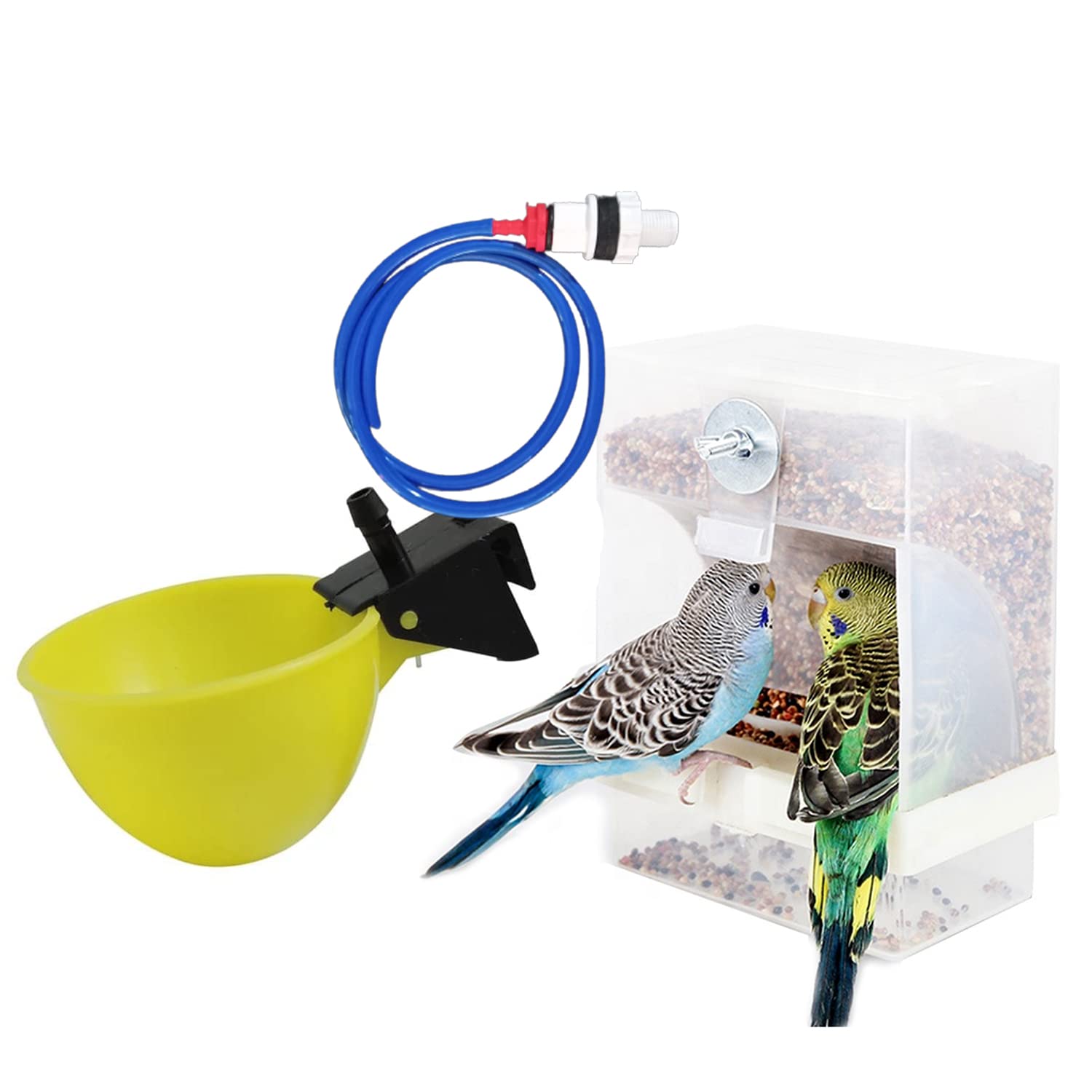 Combo Pack Bird Automatic Food Feeder and Automatic Water Drinker with All Necessary Connections and Tubings (B0B1DV4SYZ) Amazon Price History, Amazon Price Tracker