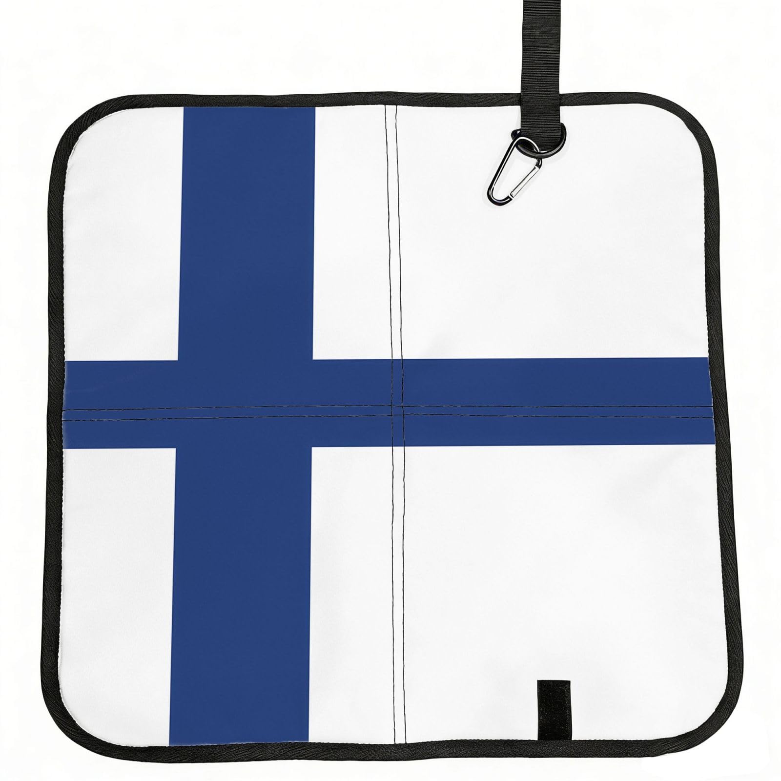 WZYCWB Finnish flag Foldable Seating Cushion with Carabiner - Stadium Mat for Camping, Hiking and Outdoor Activities