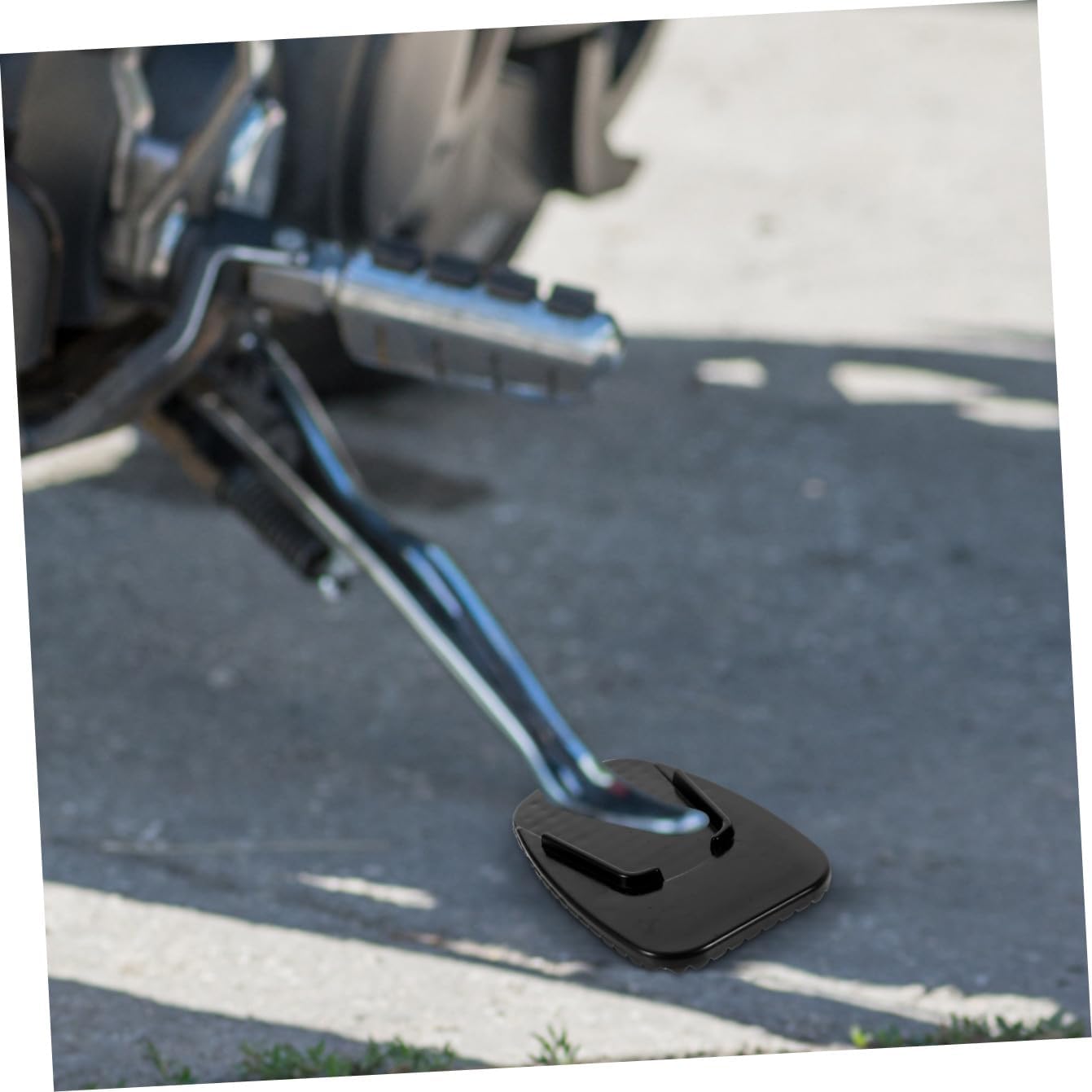 5pcs Black Motorbike Kickstand Pads Side Stand Enlarger Support Cushions Anti-scuff Protection for Stable Parking Soft Ground and Garage Floors