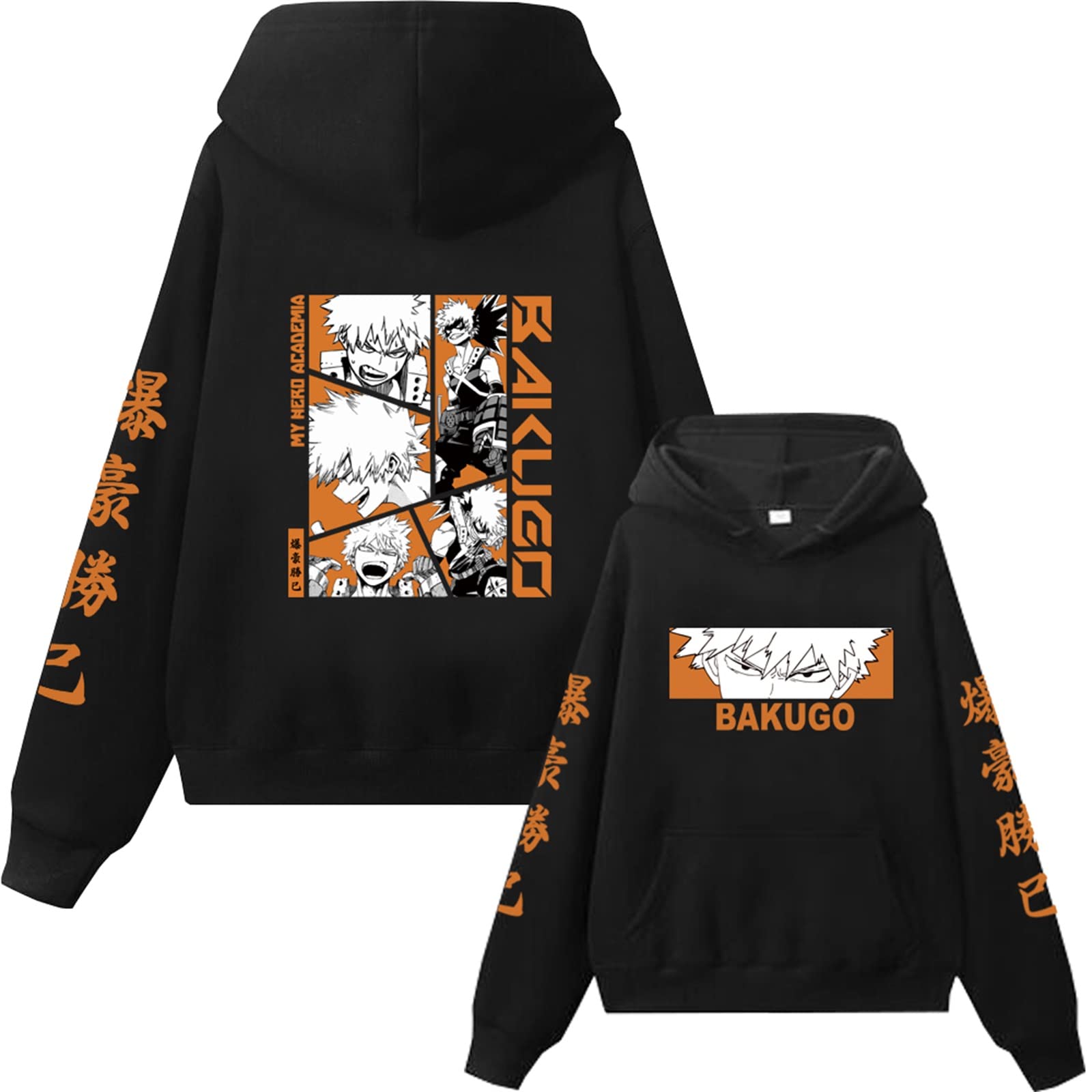 My Hero Academia Felpa Con Cappuccio Con Stampa Bakugo Grafica Cosplay Felpa Giacca Uniforme Scolastica Harajuku Streetwear Top
