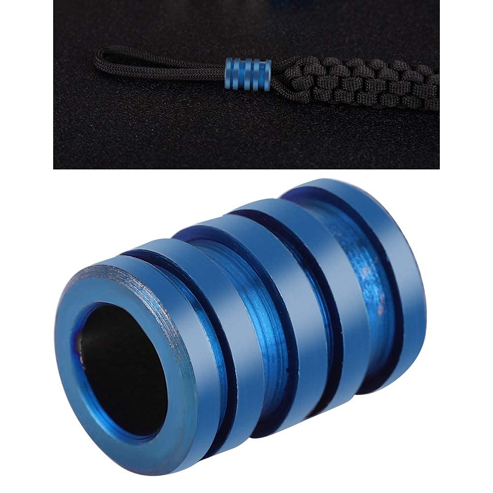 Titanium Knife Lanyard Bead, Durable and Lightweight, Parachute Cord Bead, Large Blue, Pendant for Outdoor, Everyday Carry and Sport Accessories
