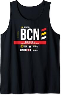 Vintage Barcelona BCN Airport Code Retro Travel Day Catalan Tank Top