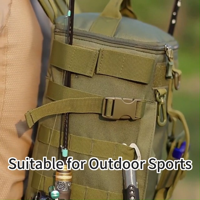 Yunlaishaocer Sac à Dos De Pêche étanche En Oxford – 43x21x17cm, Dos Rembourré, Bretelles S, Porte-canne – Pour Camping, Vélo, Randonnée