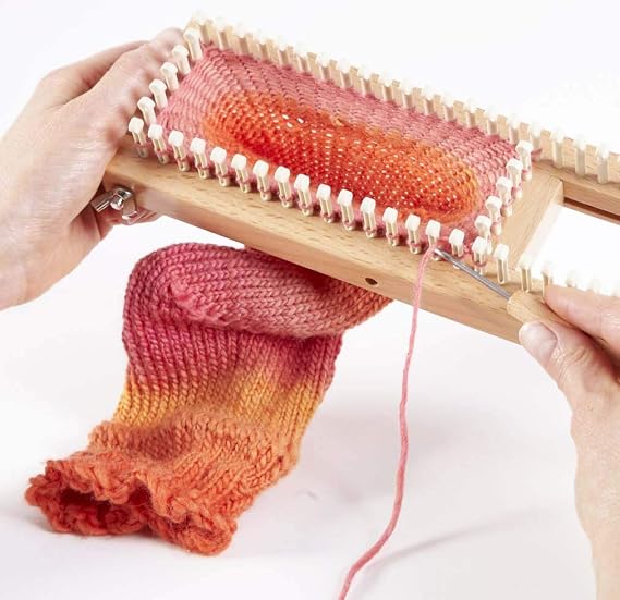 Authentic Knitting Board 18 All-n-One Loom, adjustable, 106 pegs, 100% hardwood