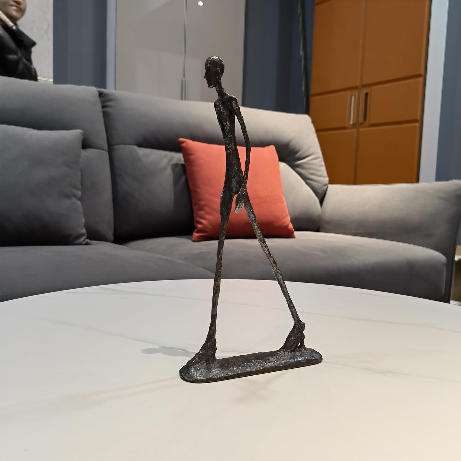 Giacometti Scultura in Bronzo,Figura Astratta per Amanti dell'Arte, Decorazione Unica per Casa Moderna,Marrone,30CM