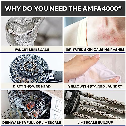 Amfa4000® Salt Free Water Softener System For Whole House - 20000 Gauss Magnetic Hard Water Descaler, Compact No Salt Water Softener, Non-Electronic Water Conditioner For Whole House Use, 1 Set #TOP3