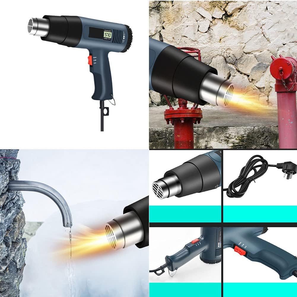 Magik 2500W Heat Gun Electric Hot Air Gun Dual Temperature LCD Display 4 Nozzles