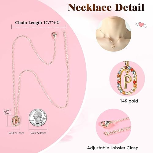 Miniatura 6 de Bonita caja de regalo de oso de rosas reales preservadas para novia con collar inicial P, regalo de cumpleaños único para mamá, ella, abuela,