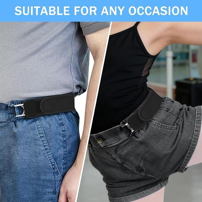 Bhujry Buckleless Belt Hook Metal Hook Elastic Belt (Pack of 2) - Image 3