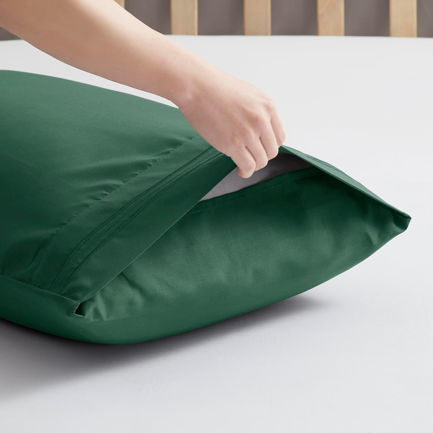 Ropa De Cama 1000TC Housewife Square/Continantal Pillow Case 1000% Egyptian Cotton Spreme Hunter Green Pillow Covers Housewife European Square SIZE 65 x 65 CM - Image 2